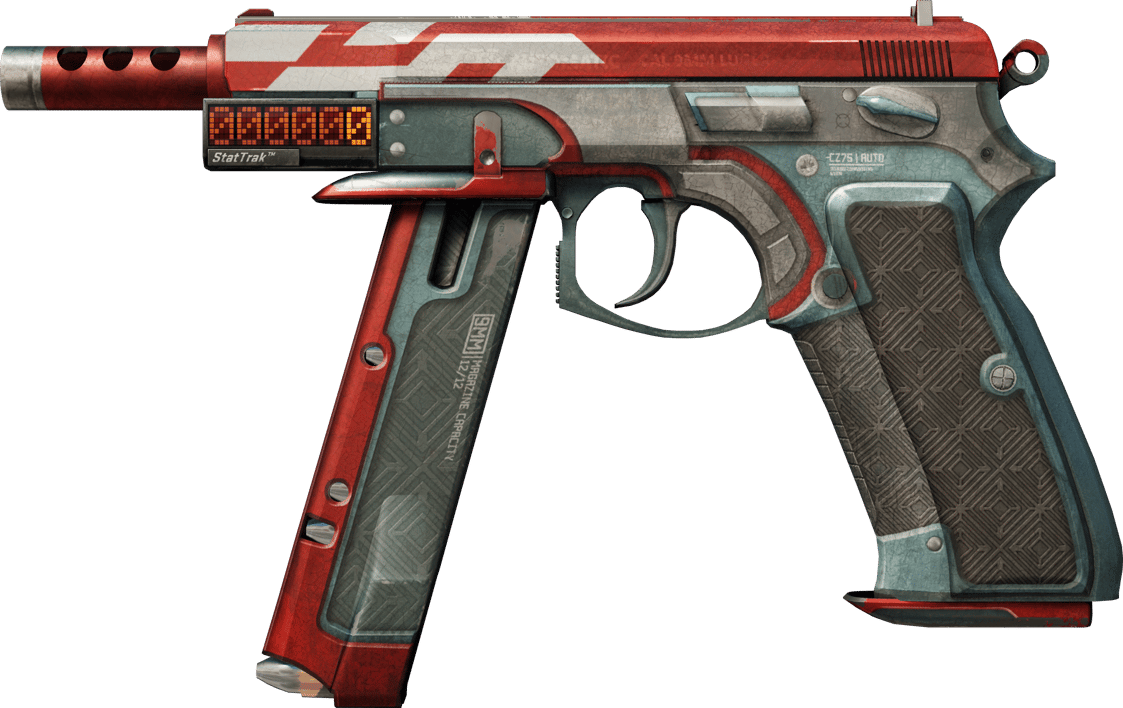 Preview image 1 of StatTrak™ CZ75-Auto | Red Astor (Battle-Scarred)