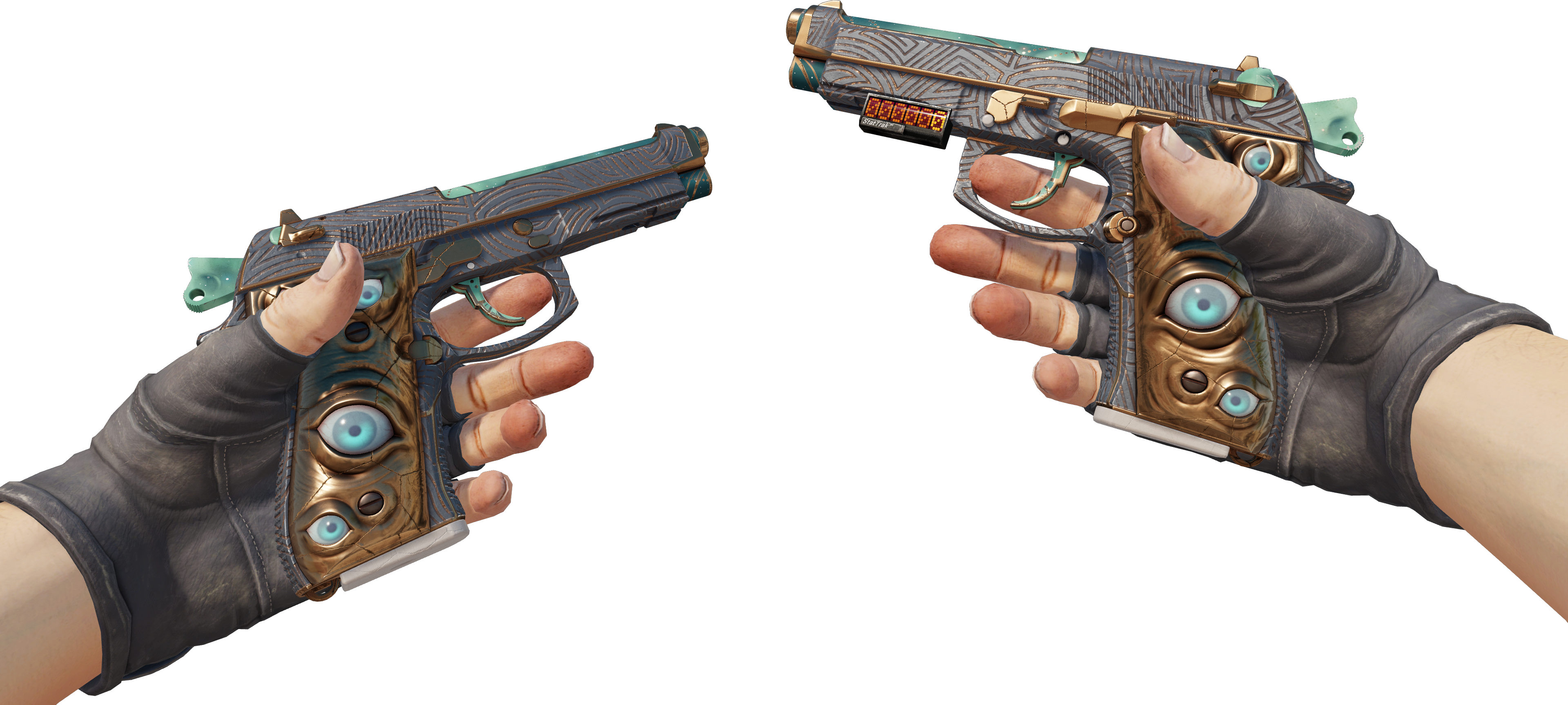 Preview image 3 of Dual Berettas (StatTrak™) | Yeux angéliques (Testée sur le terrain)