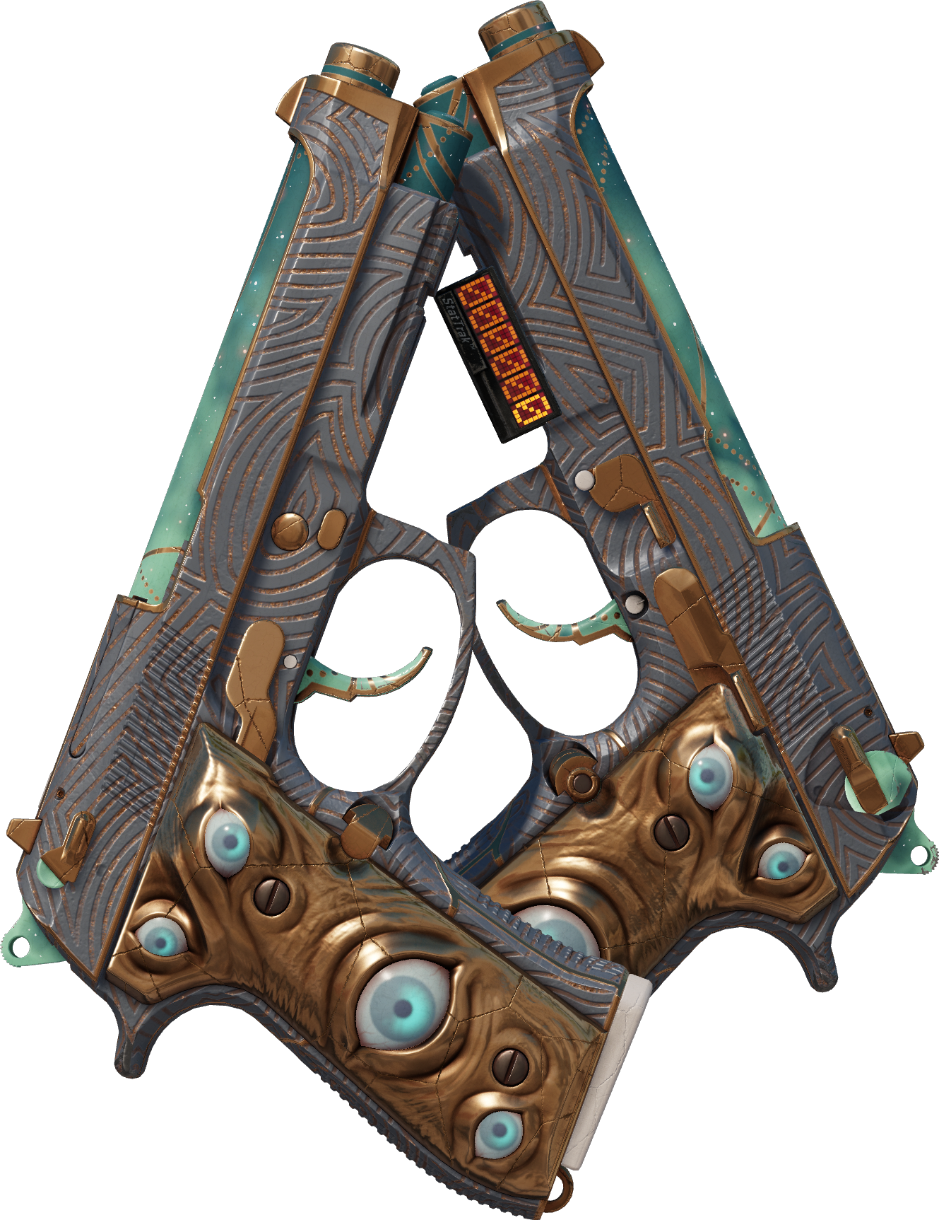 Preview image 1 of Dual Berettas (StatTrak™) | Yeux angéliques (Testée sur le terrain)