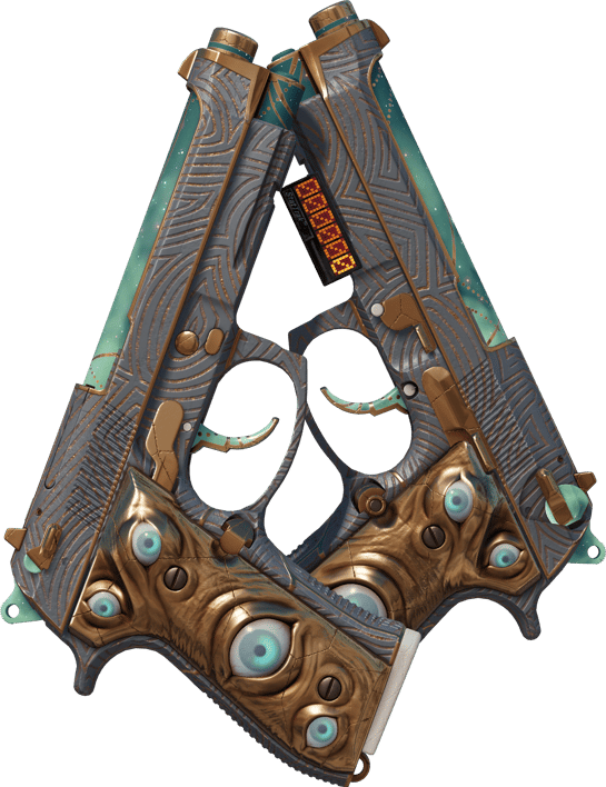 Preview image 1 of 双持贝瑞塔（StatTrak™） | 天矢之眼 (略有磨损)