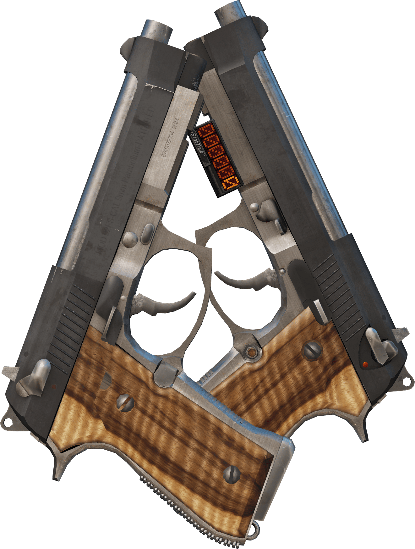 Preview image 1 of StatTrak™ Dual Berettas | Limba noir (Très peu usée)