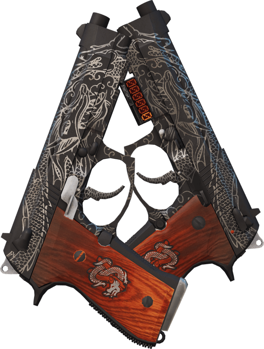 Preview image 1 of StatTrak™ Dual Berettas | Zwillingsdrachen (Abgenutzt)