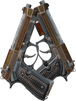 StatTrak™ Dual Berettas | 胶面花纹 (破损不堪)