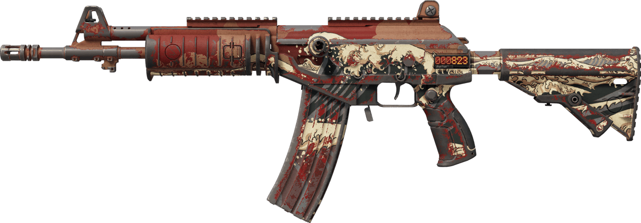 Preview image 1 of StatTrak™ Galil AR | Crimson Tsunami (Well-Worn)