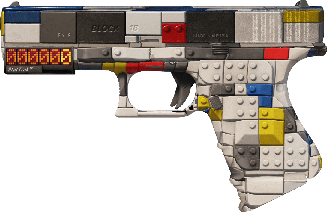 Preview image 1 of StatTrak™ Glock-18 | Block-18 (Well-Worn)