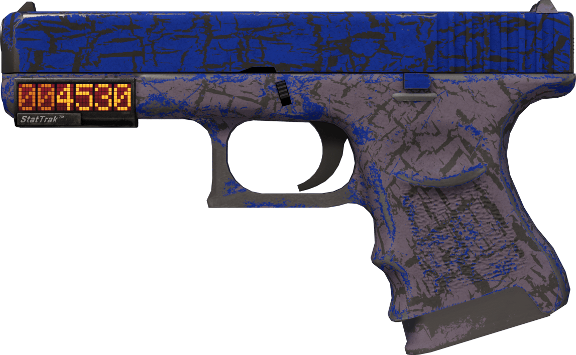 Preview image 1 of StatTrak™ Glock-18 | Blue Fissure (Well-Worn)