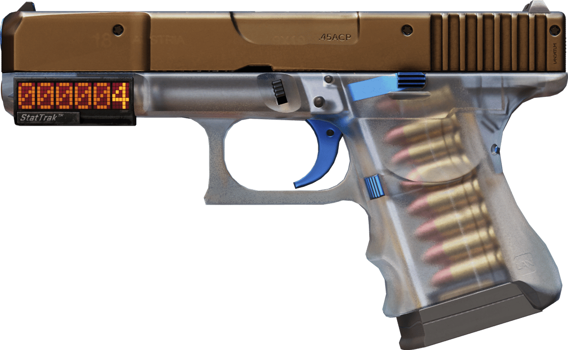 Preview image 1 of StatTrak™ Glock-18 | Przezroczysty polimer (lekkie zużycie)
