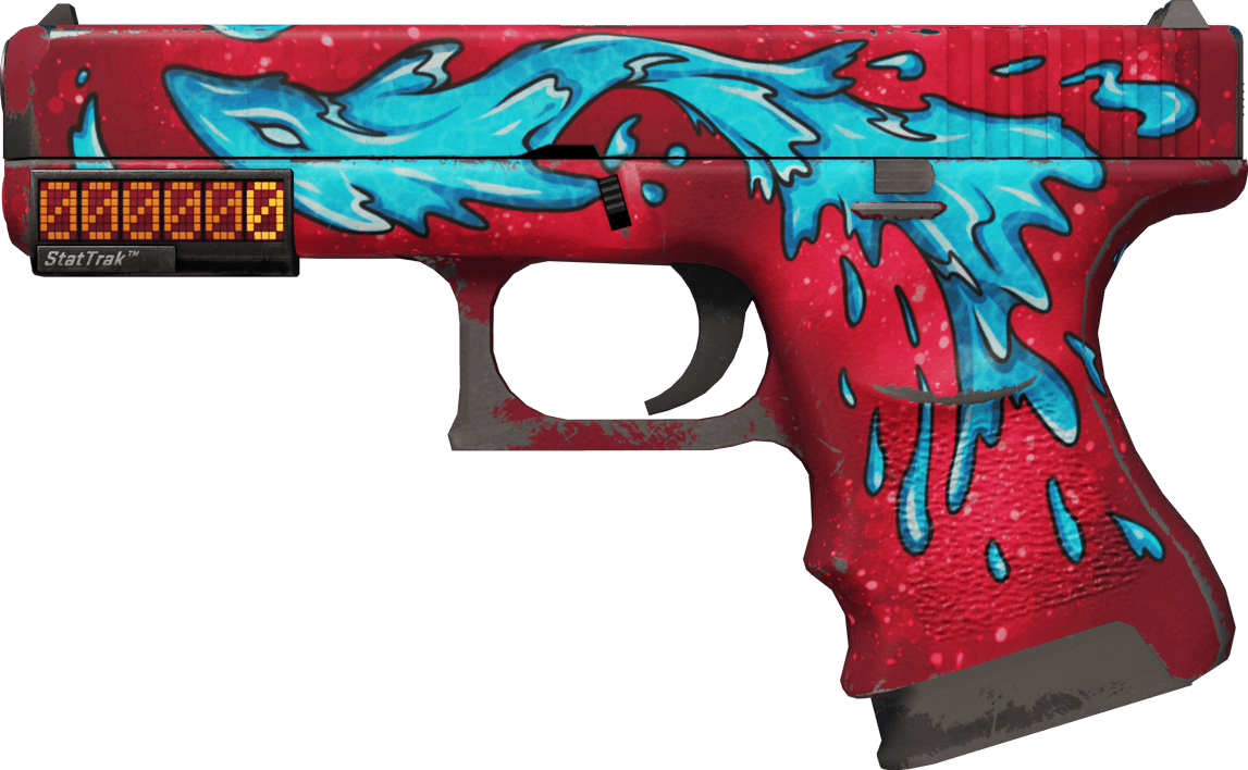 Preview image 1 of StatTrak™ Glock-18 | Elemental de agua (Algo desgastado)