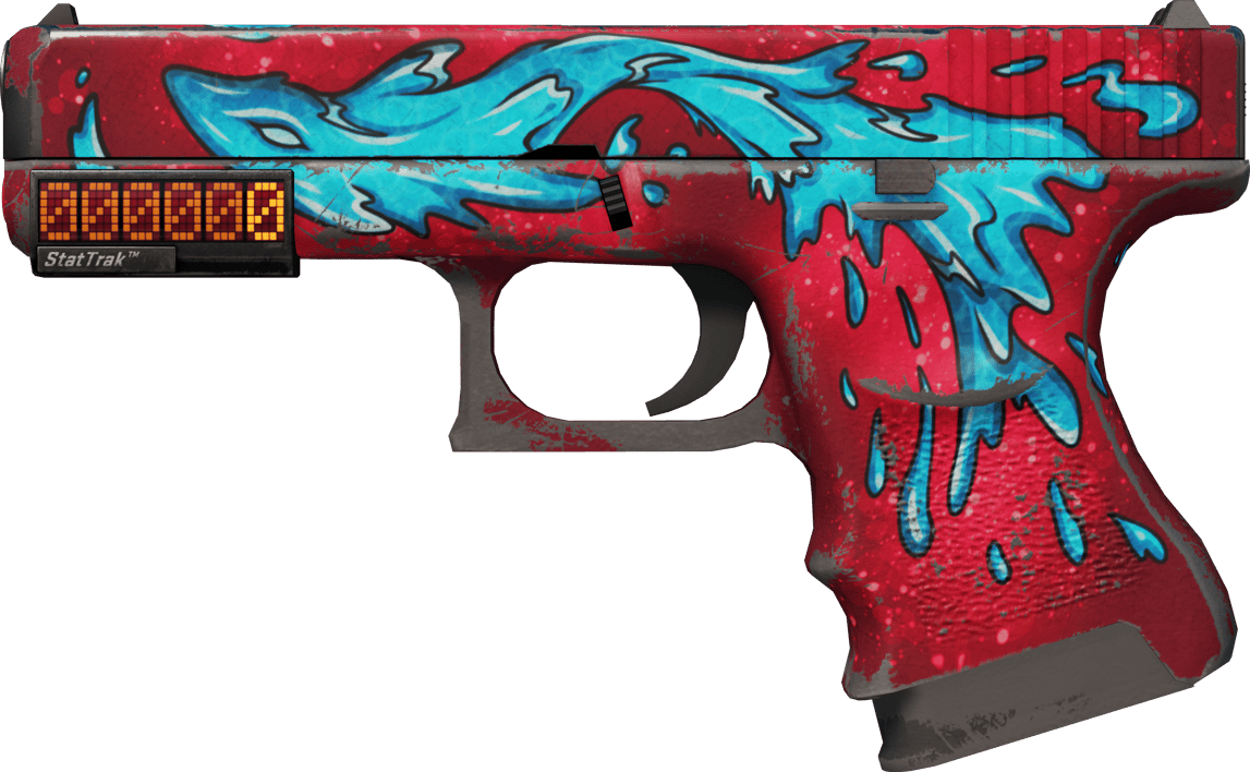 Preview image 1 of StatTrak™ Glock-18 | Water Elemental (Com Muito Uso)