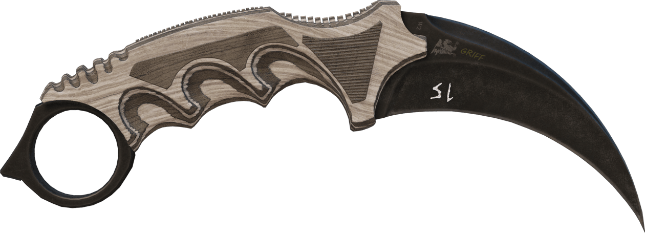 Preview image 2 of ★ StatTrak™ Karambit | Black Laminate (Well-Worn)