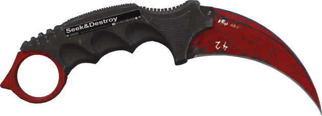 Preview image 2 of ★ StatTrak™ Karambit | Tela escarlata (Algo desgastado)