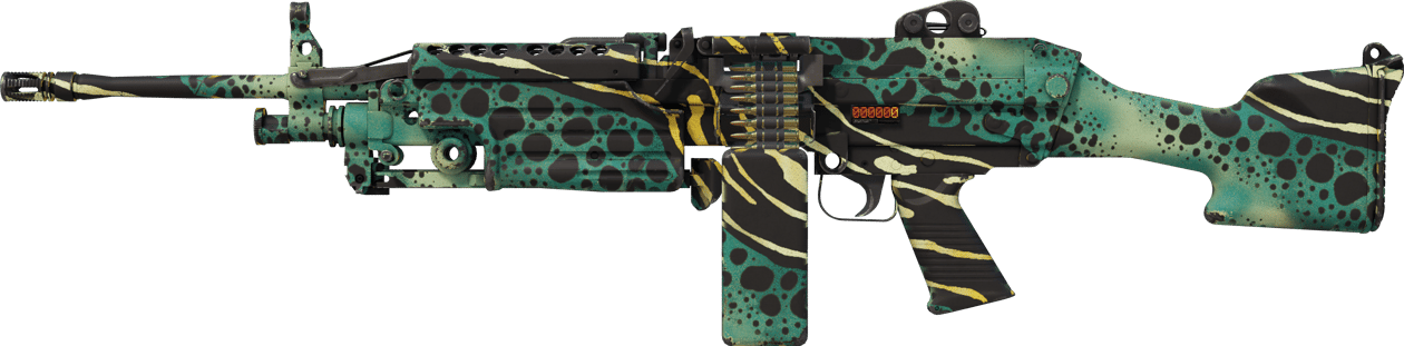 Preview image 1 of StatTrak™ M249 | Emerald Poison Dart (มีรอยถลอกเล็กน้อย)