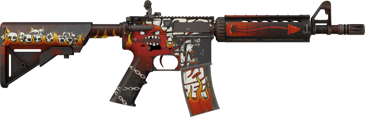 Preview image 2 of StatTrak™ M4A4 | 地狱烈焰 (久经沙场)