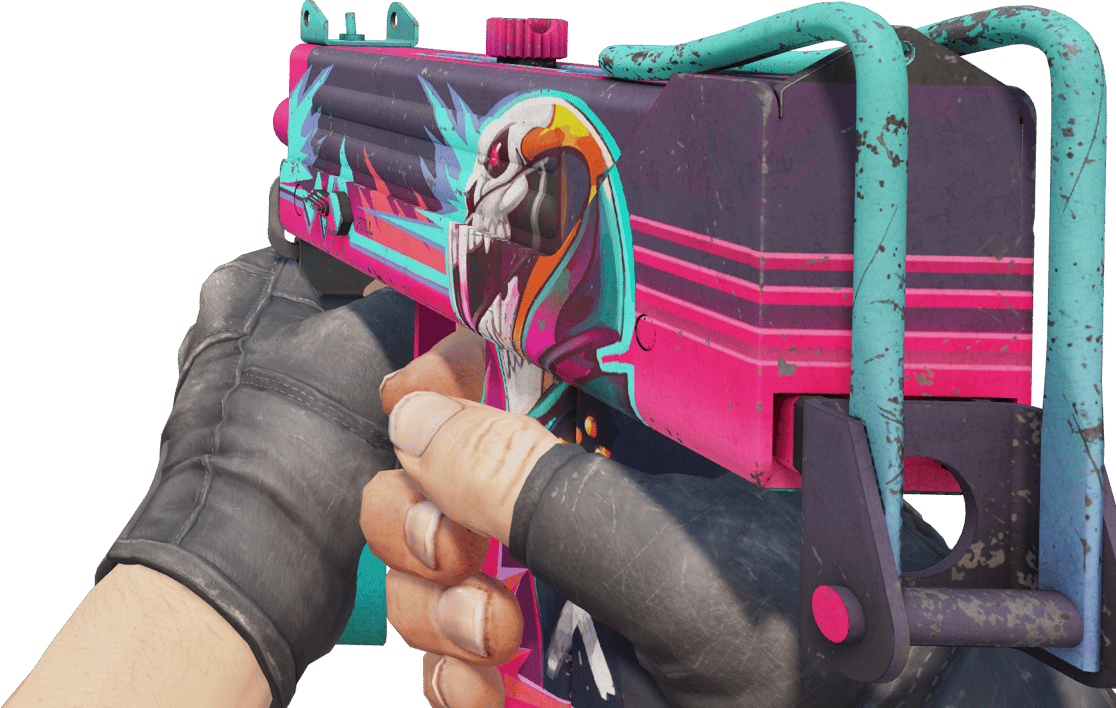 Preview image 2 of MAC-10 (StatTrak™) | Neon Rider (WW - Khá mòn)