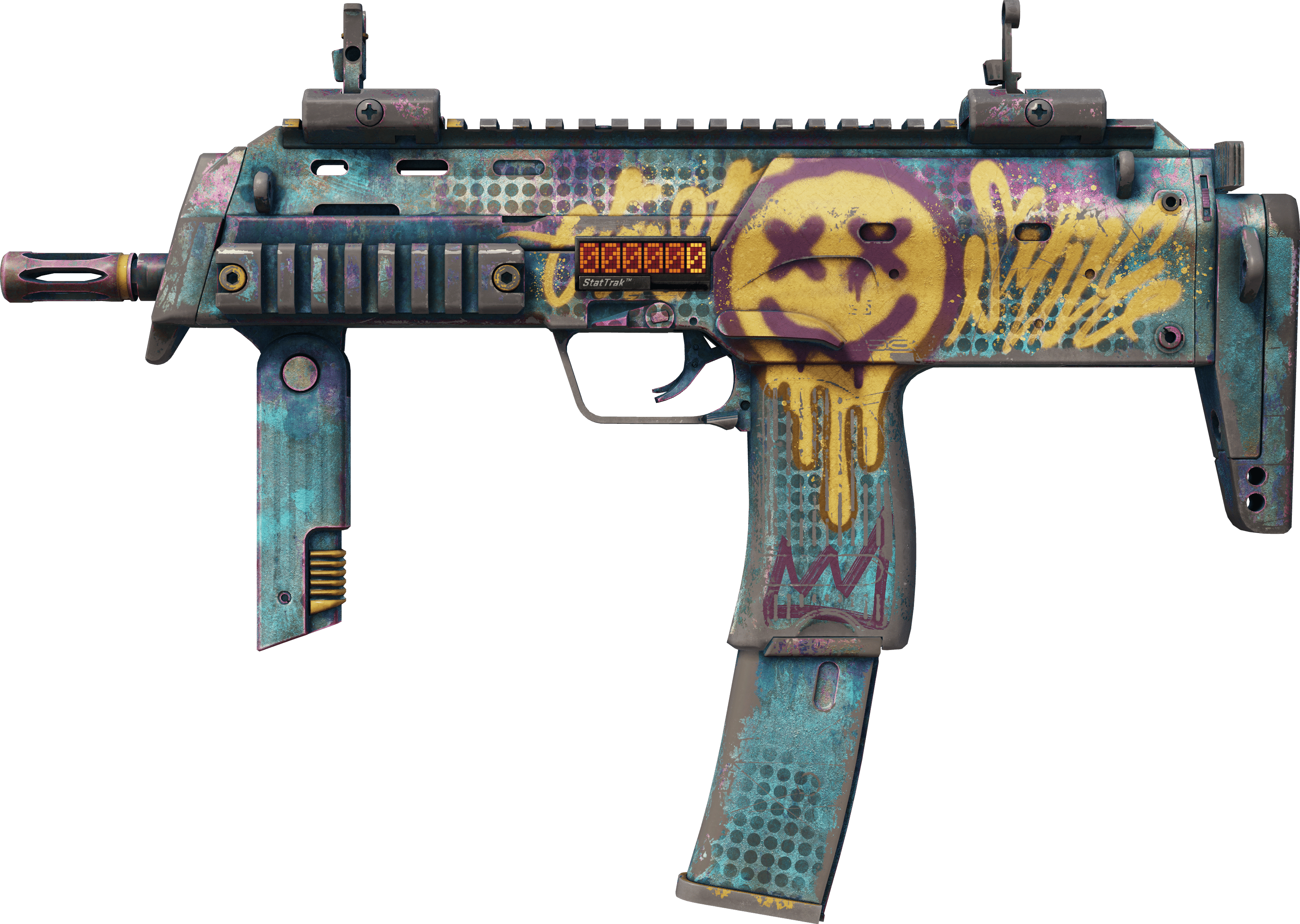 Preview image 1 of StatTrak™ MP7 | Just Smile (Battle-Scarred)