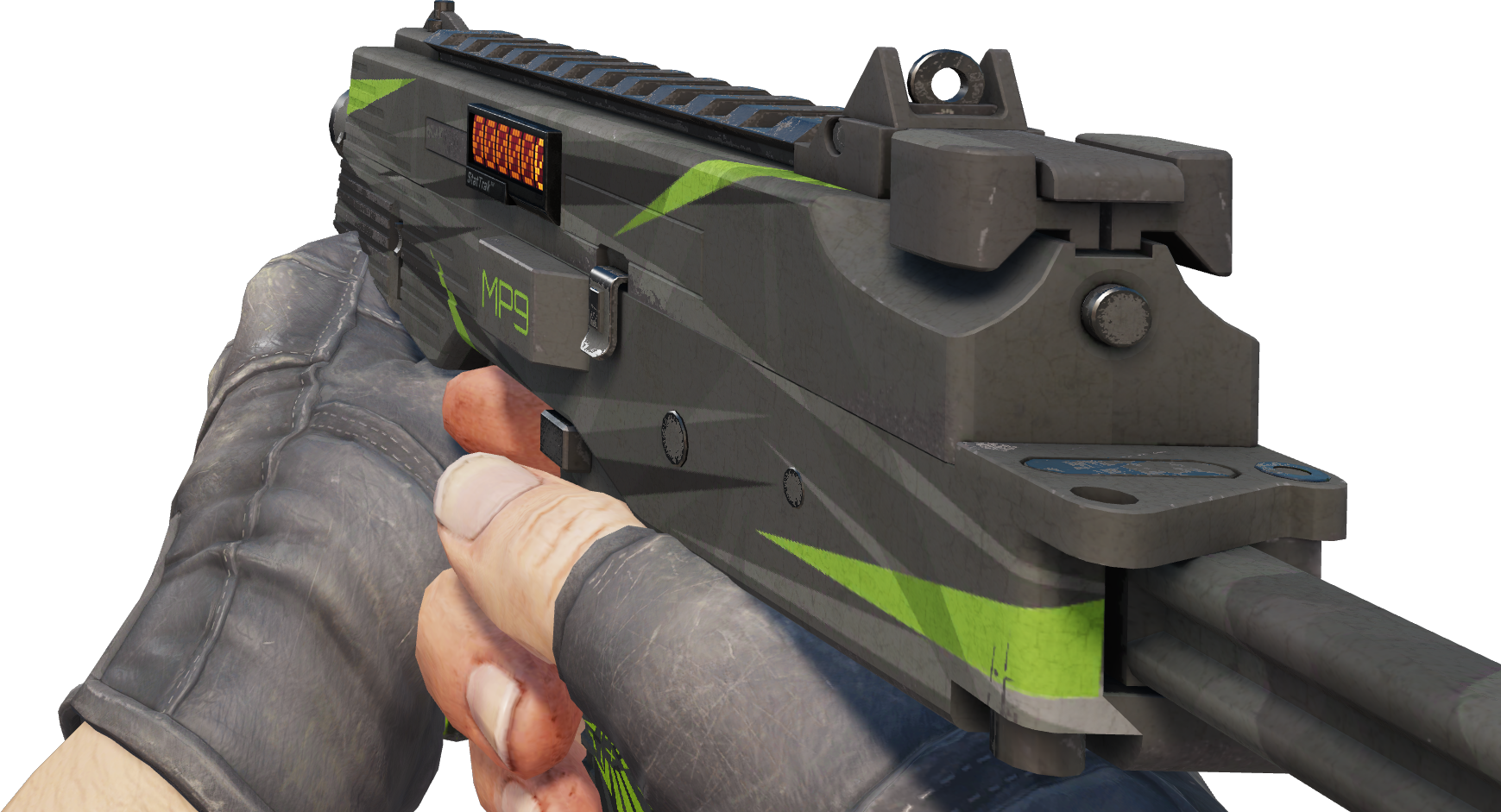 Preview image 3 of StatTrak™ MP9 | Deadly Poison (Battle-Scarred)