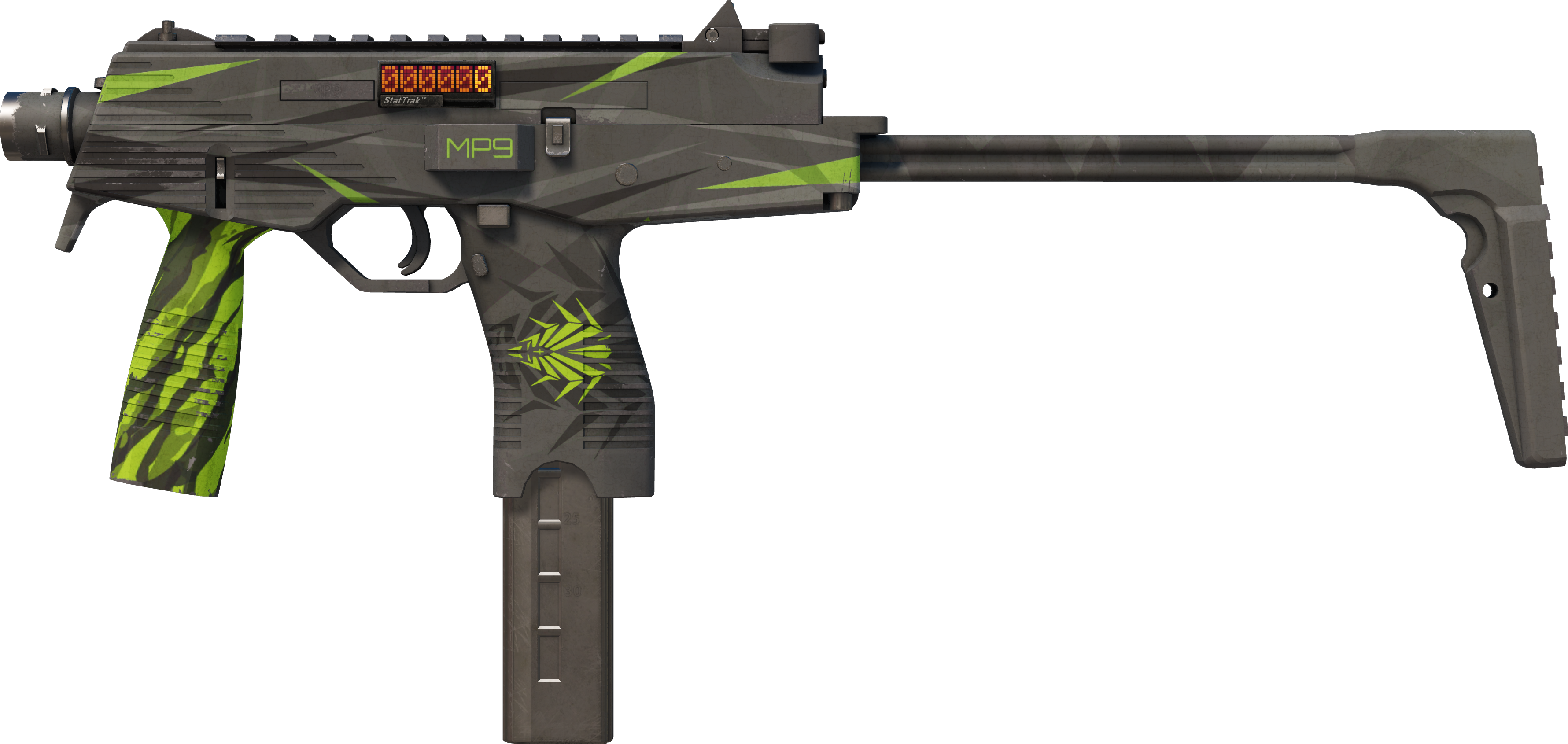 Preview image 1 of StatTrak™ MP9 | Deadly Poison (Battle-Scarred)
