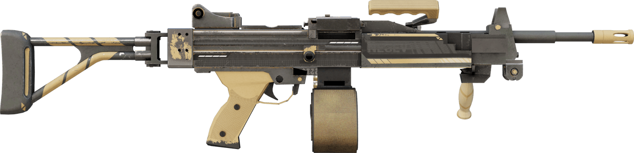 Preview image 2 of StatTrak™ Negev | Golpe desértico (Algo desgastado)