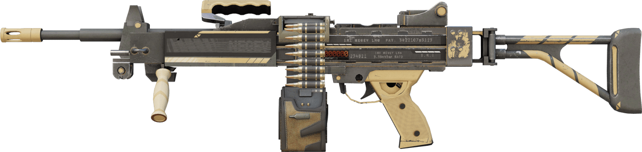 Preview image 1 of StatTrak™ Negev | Golpe desértico (Algo desgastado)