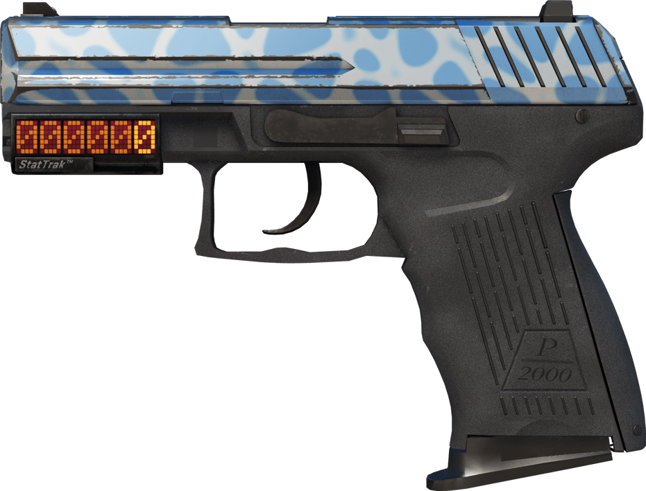Preview image 1 of P2000 (StatTrak™) | Ocean Foam (มีรอยถลอกเล็กน้อย)