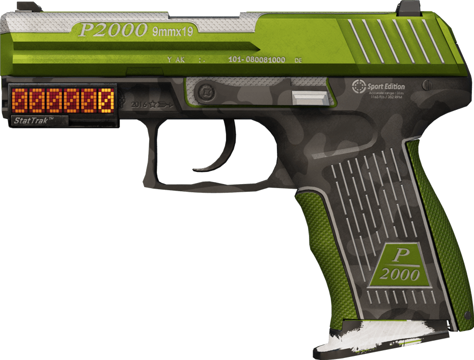 Preview image 1 of P2000 (StatTrak™) | Turf (มีรอยถลอกอย่างมาก)