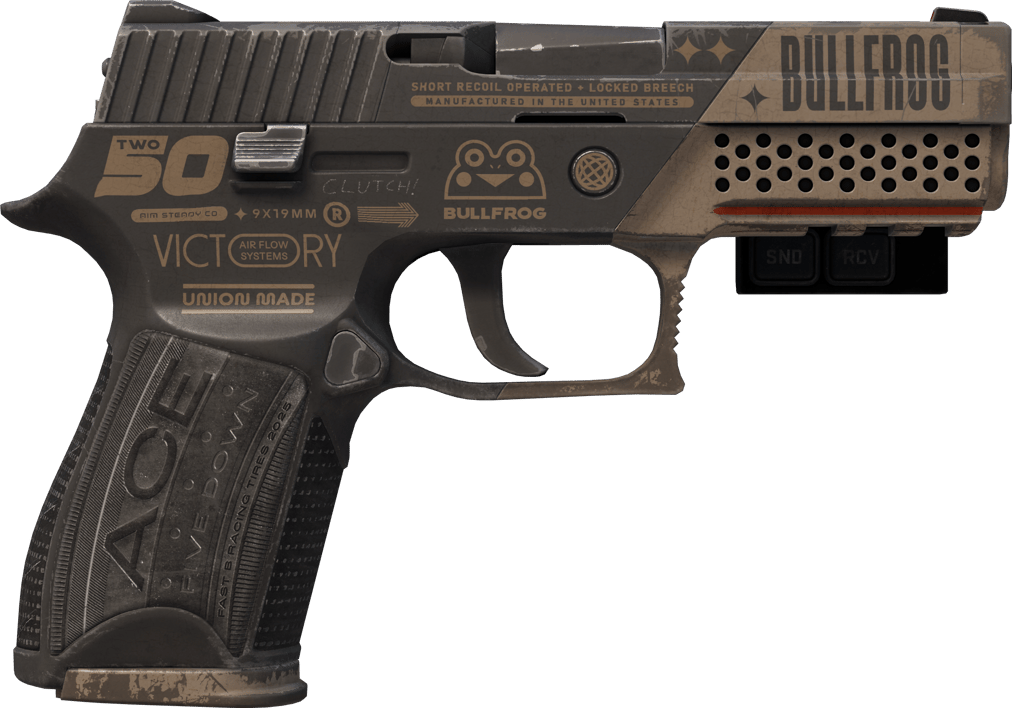 Preview image 2 of P250 StatTrak™ | Bullfrog (Bastante desgastado)