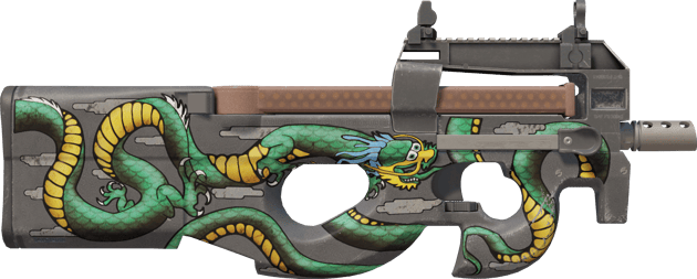 Preview image 2 of StatTrak™ P90 | Emerald Dragon (Factory New)