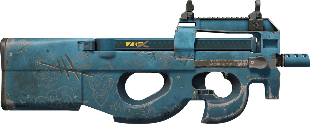 Preview image 2 of StatTrak™ P90 | 離世靛痕 (戰痕累累)