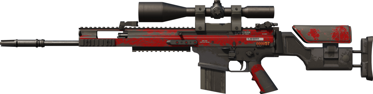 Preview image 1 of StatTrak™ SCAR-20 | Crimson Web (WW - Khá mòn)