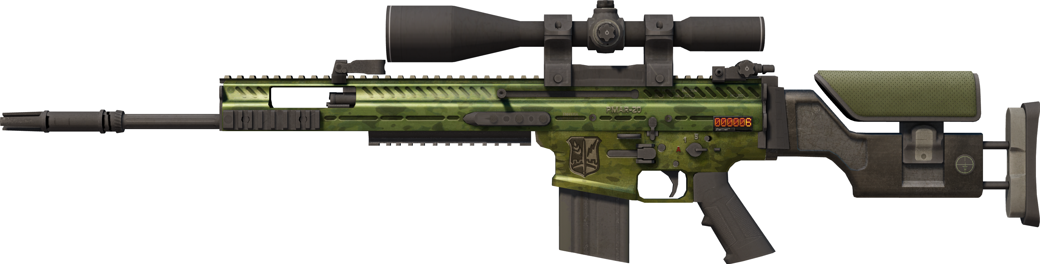 StatTrak™ SCAR-20 | Green Marine (Well-Worn)