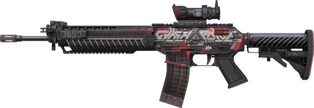 StatTrak™ SG 553 | Cyberforce (มีรอยถลอกอย่างมาก)