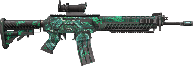 Preview image 2 of StatTrak™ SG 553 | Dragon Tech (戦いで傷ついた)