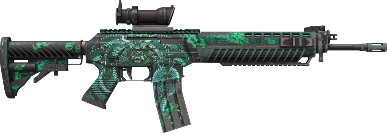 Preview image 2 of StatTrak™ SG 553 | Dragon Tech (Battle-Scarred)