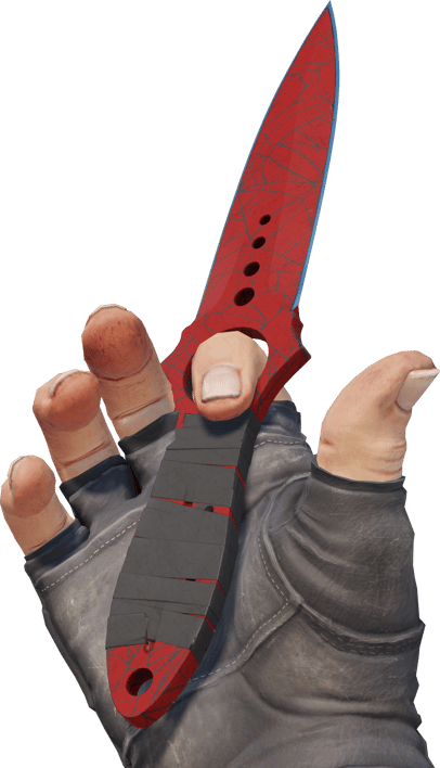 Preview image 3 of ★ StatTrak™ Nóż szkieletowy | Szkarłatna sieć (mocne zużycie)