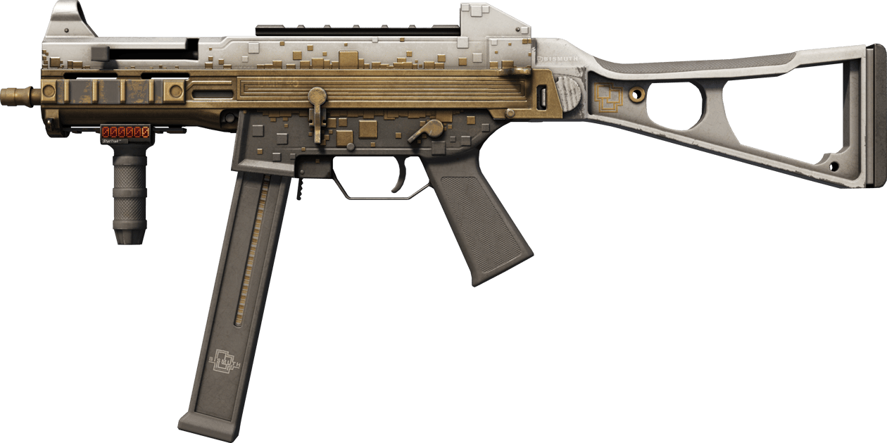 Preview image 1 of StatTrak™ UMP-45 | Gold Bismuth (Well-Worn)