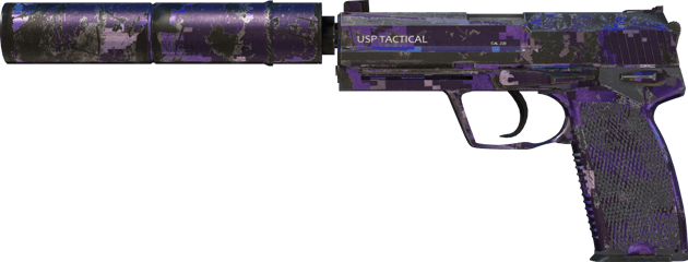 USP-S | 紫調數位迷彩 (重度磨損)