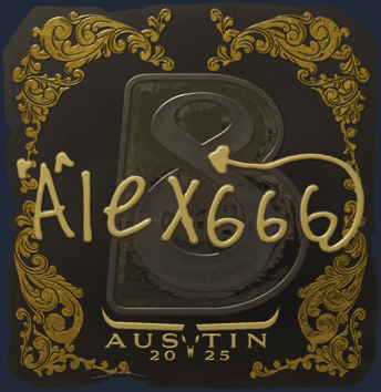 Sticker | alex666 (dorada) | Austin 2025