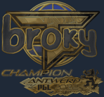 Sticker | broky (Gold, Champion) | Antwerp 2022 image
