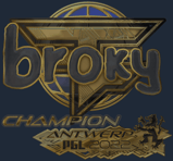Sticker | broky (Gold, Champion) | Antwerp 2022