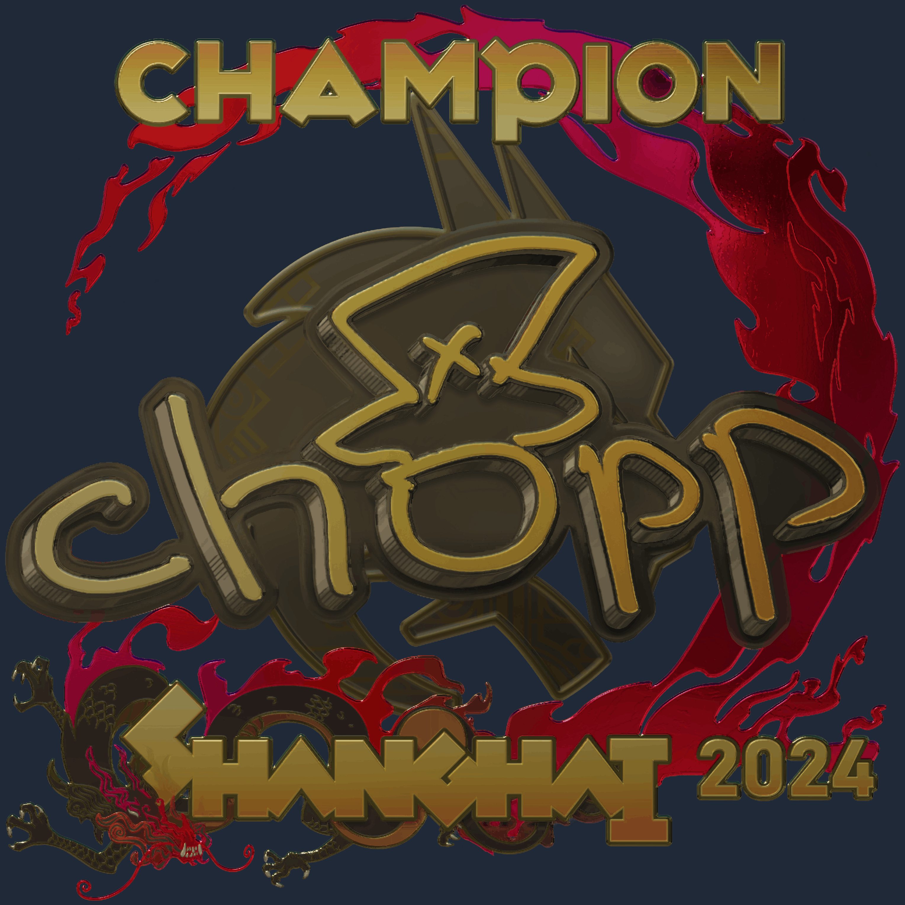 Sticker | chopper (Gold, Champion) | Shanghai 2024