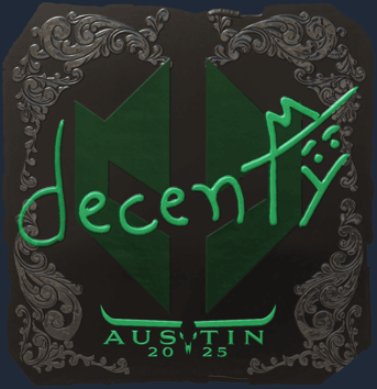 Sticker | decenty (reflectante) | Austin 2025
