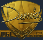 Sticker | dennis (Gold) | Krakow 2017 image