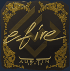 Sticker | efire (Gold) | Austin 2025