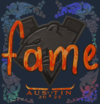 Sticker | fame (holográfica) | Austin 2025
