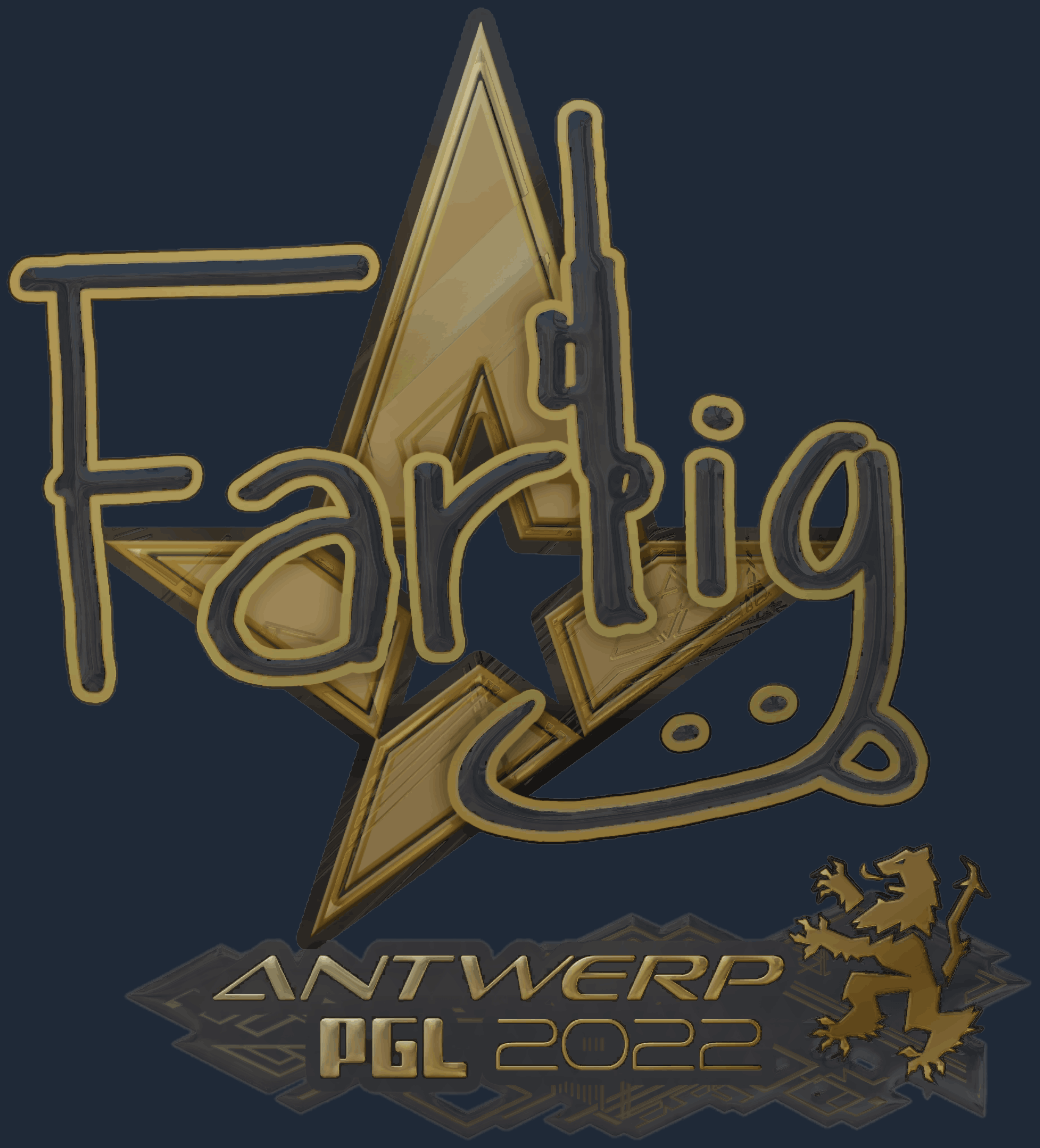 Sticker | Farlig（金色） | 2022年安特卫普锦标赛