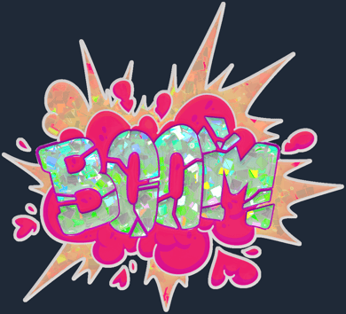 Sticker | Boom (purpurina)
