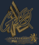 Sticker | gxx- (Gold) | Antwerp 2022