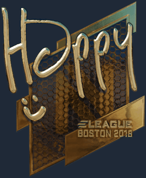 Sticker | Happy (dorada) | Boston 2018