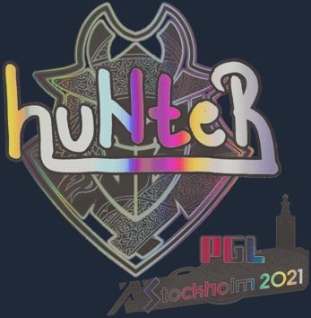 Sticker | huNter- (holográfica) | Estocolmo 2021