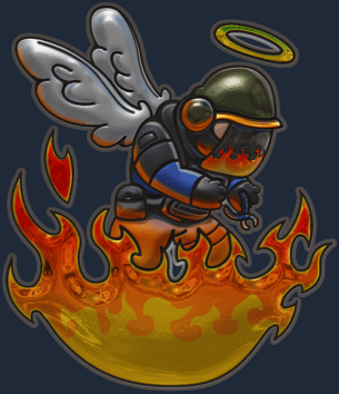 Sticker | Héroe en llamas (reflectante)